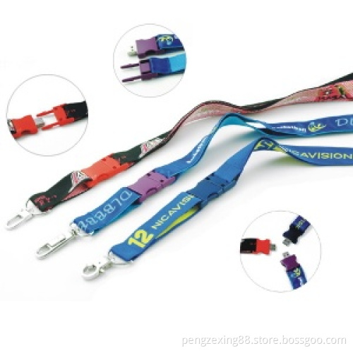 Polyester Lanyard USB Flash Drive with 2GB Capacity